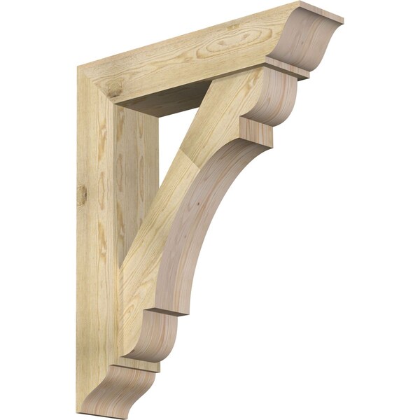 Ekena Millwork Olympic Traditional Rough Sawn Bracket w/ Offset Brace, Douglas Fir, 8"W x 34"D x 42"H BKT0806X34X42OLY01RDF - main